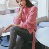 Butterfly End Waist Turtleneck Sweater