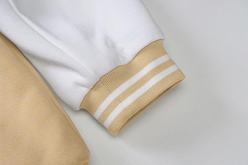 Veste beige de baseball décontractée et ample