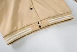 Veste beige de baseball décontractée et ample