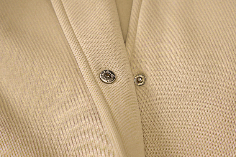 Veste beige de baseball décontractée et ample