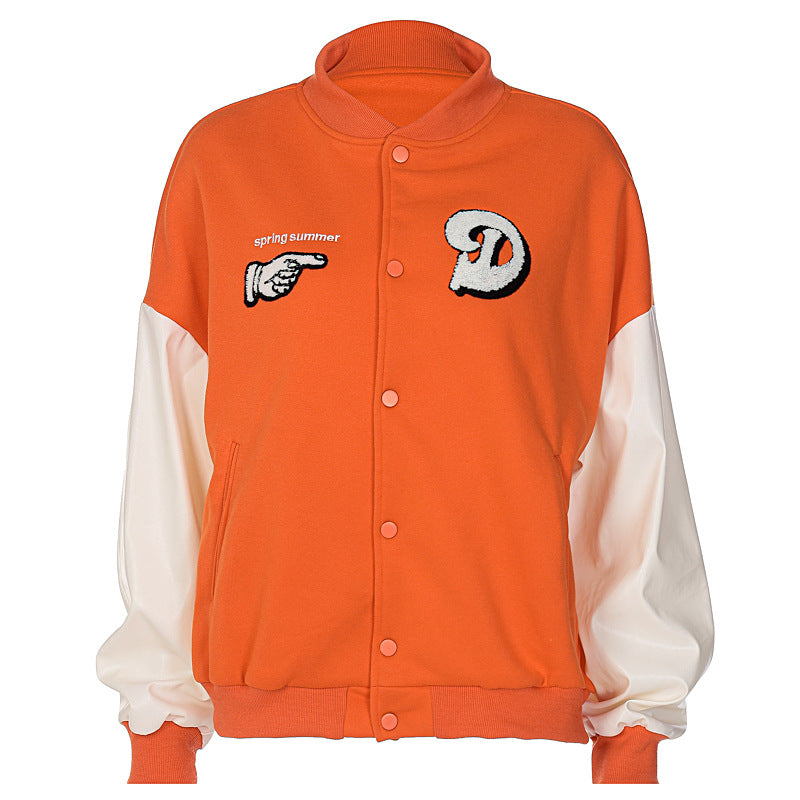 Veste de baseball orange
