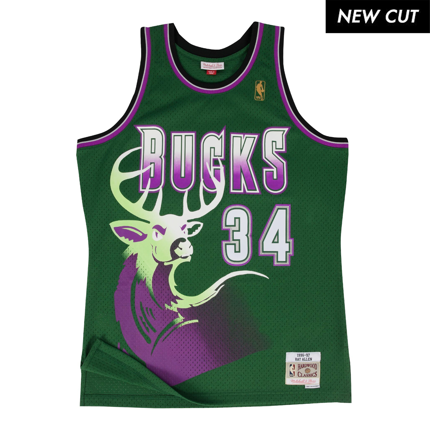 Ray Allen Milwaukee Bucks Hardwood Classics Throwback Swingman Jersey