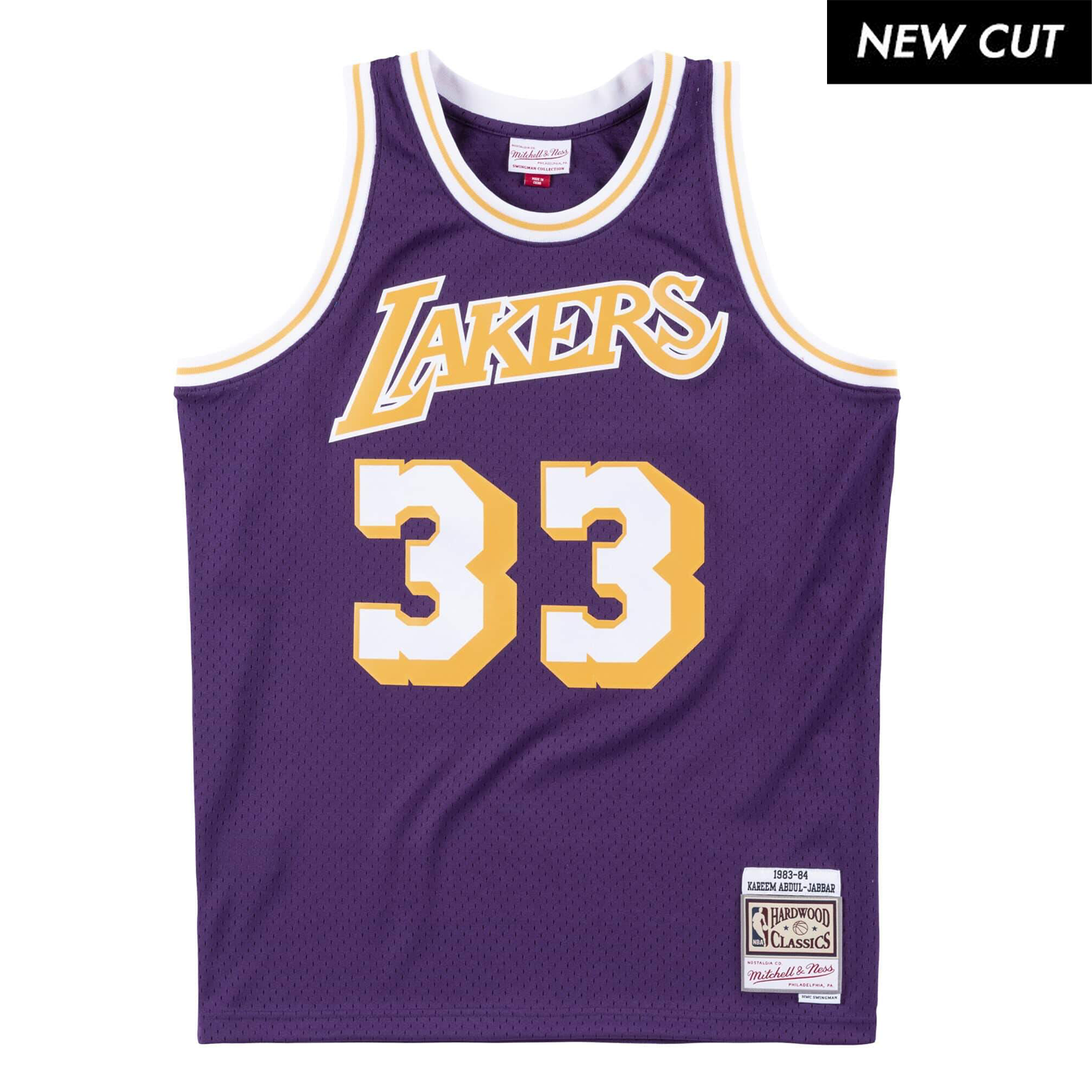 Kareem Abdul-Jabbar Los Angeles Lakers Hardwood Classics Throwback Swingman Jersey