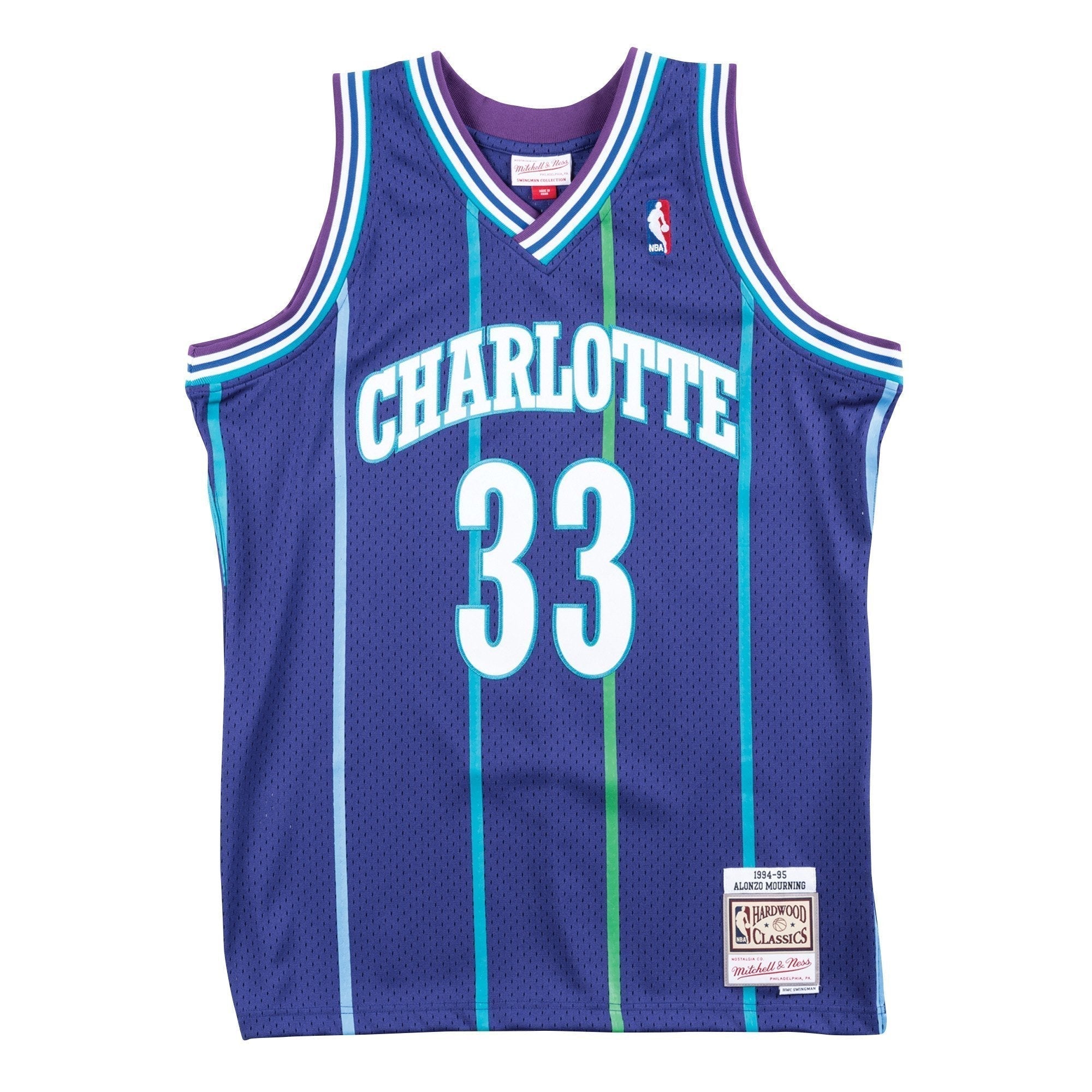 Alonzo Mourning Charlotte Hornets Hardwood Classics Throwback Swingman Jersey