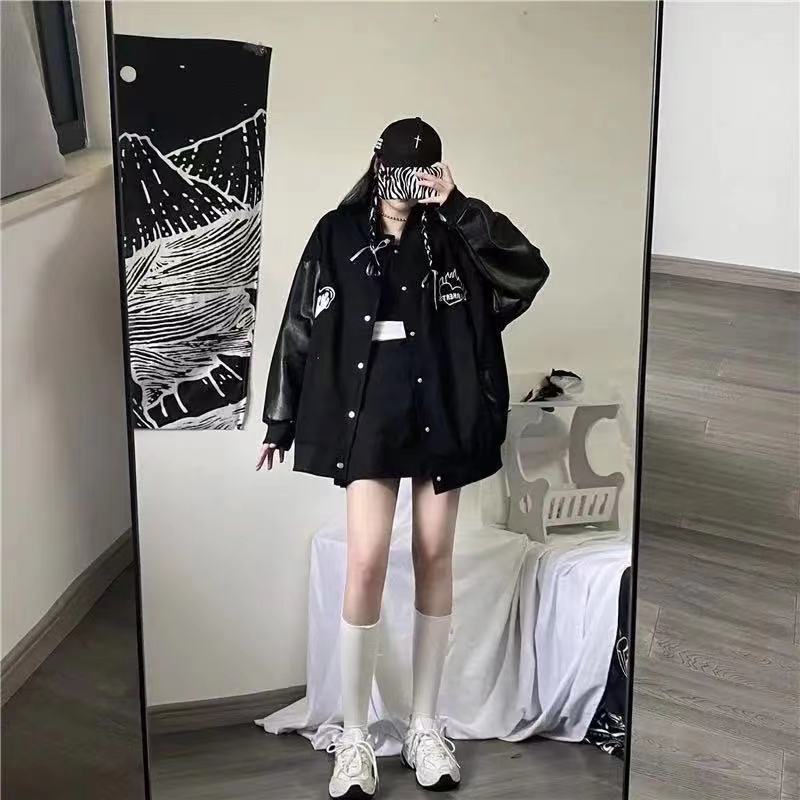 Uniforme de baseball veste rétro noire