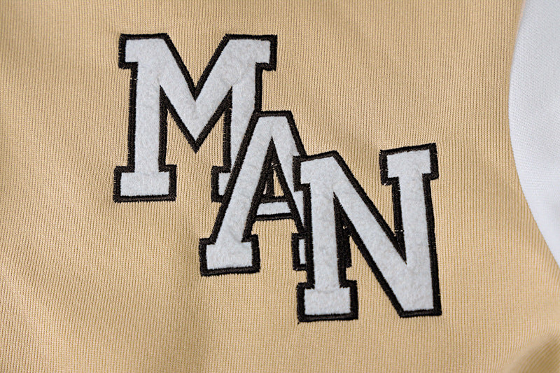 Veste beige de baseball décontractée et ample